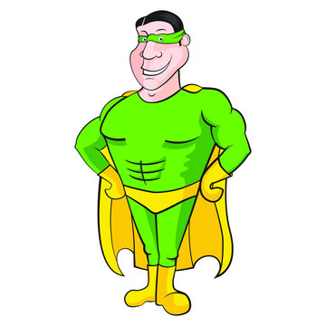 Vector Cartoon Superhero Illustration
