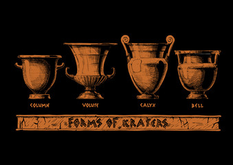 Forms of kraters. Greek vessel shapes. © Oleksandr Babich