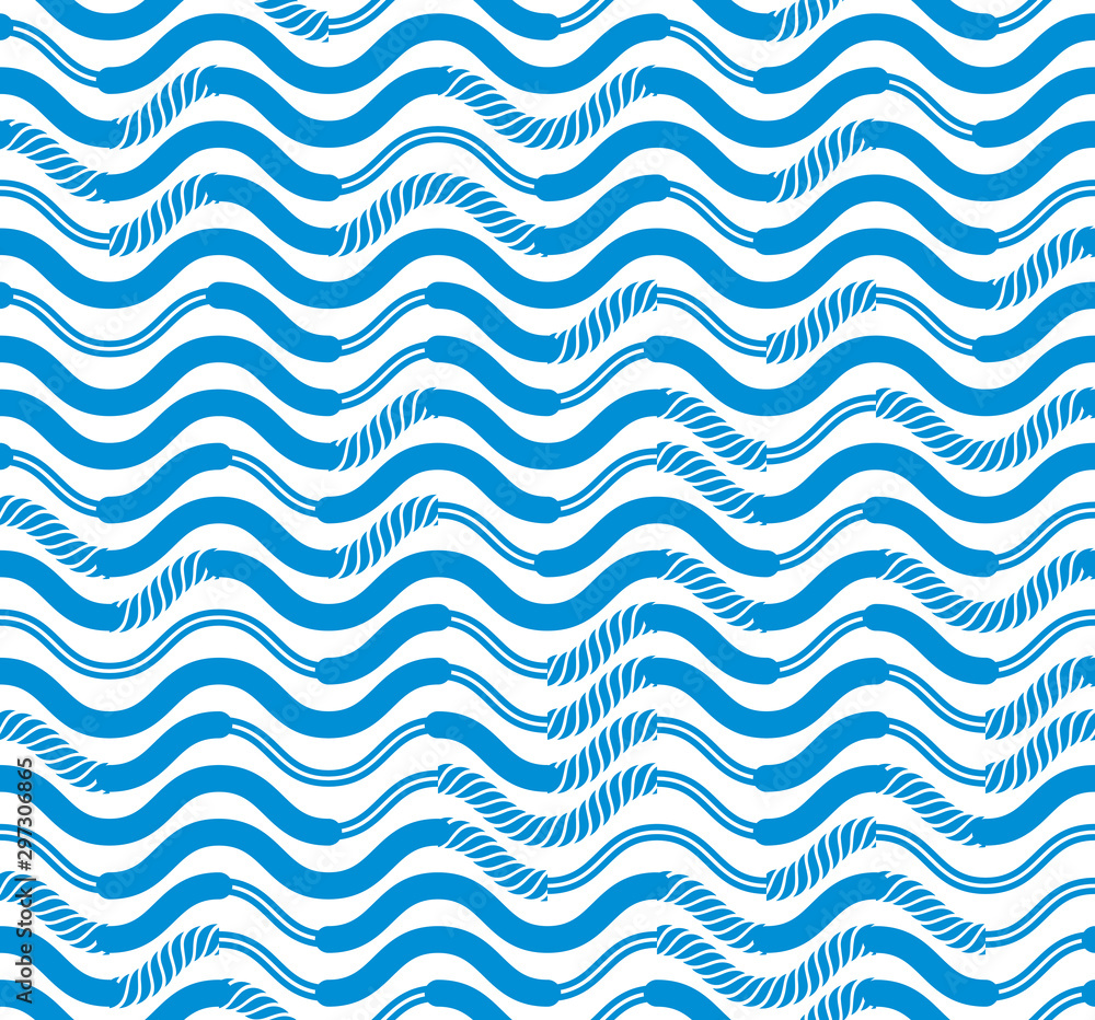 Poster wavy lines regular repeat endless background, vector abstract seamless pattern, technical digital st