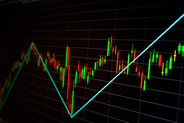 stock chart with up-trend indicator