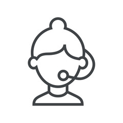 Line icon call center operator