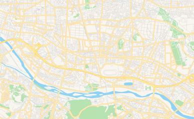Printable street map of Fuchu, Japan