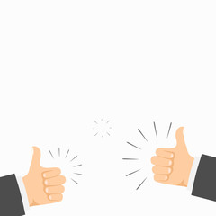 Thumb up. Social network likes, approval, customers feedback concept. Modern flat design concepts for web banners, web sites, infographics