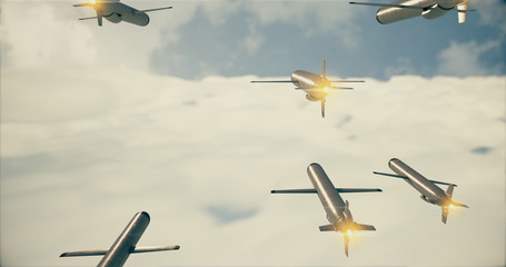 Cruise missile. 3D render