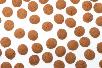 Peppernuts, Pepernoten, Pfeffernüsse, typical Dutch Sinterklaas fest, isolated background
