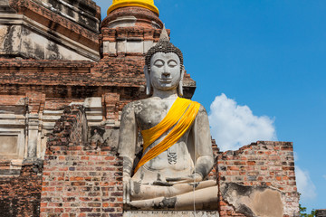 Buddha statue and ancient remains in Thailand