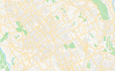 Naklejka premium Printable street map of Ageo, Japan