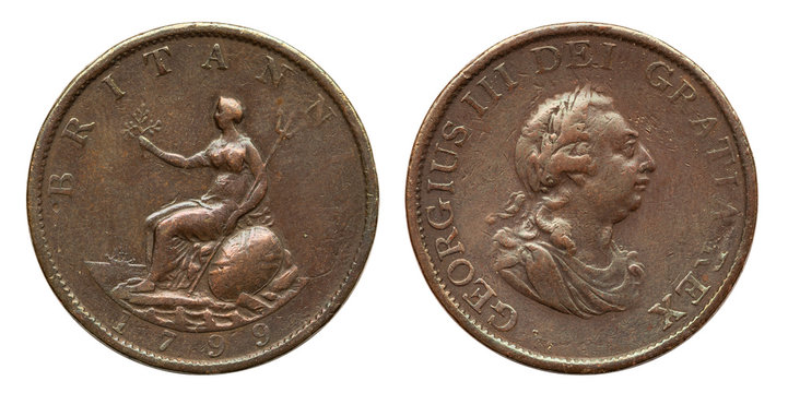 United Kingdom 1 one penny 1799 Great Britain 