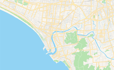Printable street map of Numazu, Japan
