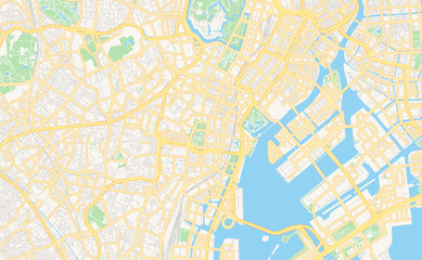 Printable street map of Minato, Japan