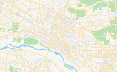 Printable street map of Kumagaya, Japan