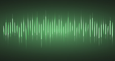 Equalizer with sound waves on a green background