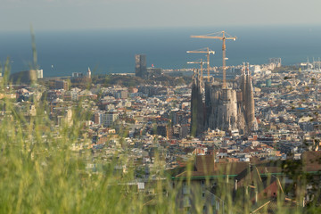 Construction of Sagrada Família in Barcelona, Spain