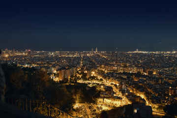 Obraz premium Barcelona night view on city
