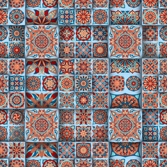 Ornate floral seamless texture, endless pattern with vintage mandala elements. - 297314808