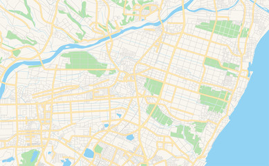 Fototapeta na wymiar Printable street map of Suzuka, Japan