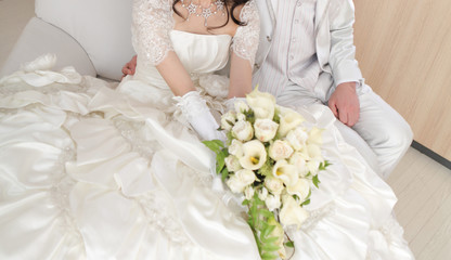結婚式　ブーケ　カップル