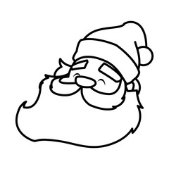 head of santa clous in white background