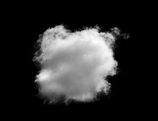 white clouds isolated on black background...