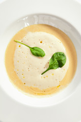 Cream soup with boletus forest mushrooms