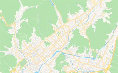 Printable street map of Yamaguchi, Japan