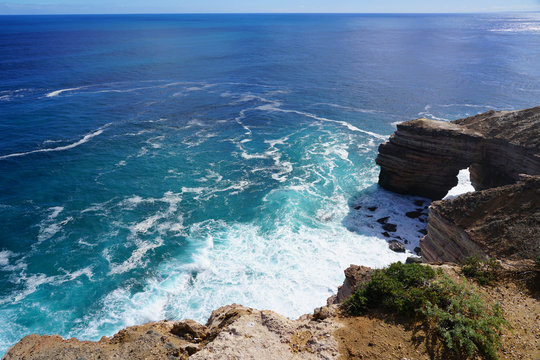 View of the coastal cliffs Kalbarri National Park in the Mid West region of Western Australia. © eqroy