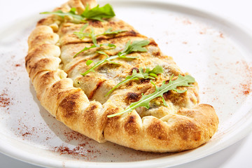 Delicious quesadilla with ham and tomatoes