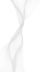 White abstract background. Fluttering white scarf. Waving on wind white fubric. 3D illustration