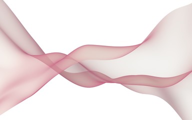 Abstract wave. Scarf. Bright ribbon on white background. Abstract smoke. Raster air background. 3D illustration