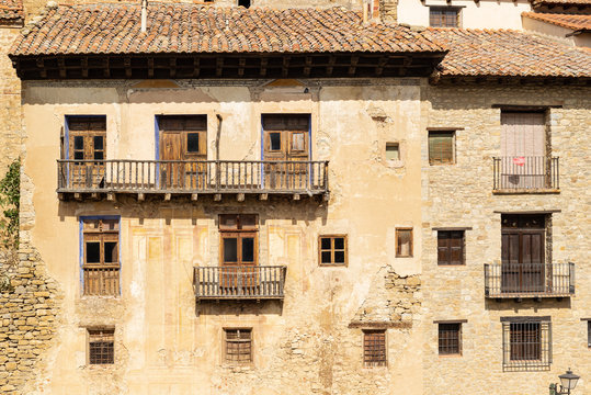 Picturesque ancient facade. Europe arquitecture. 