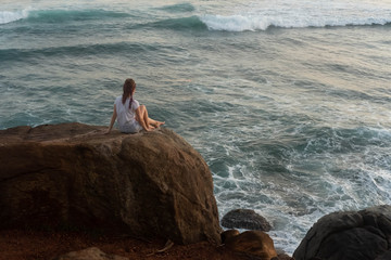  girl on the beach in Sri Lanka