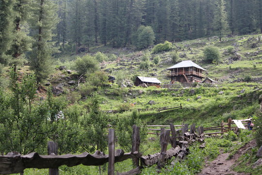 Beautiful Parvati Valley with Mountains view, Kasol, India