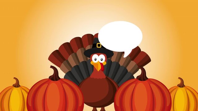 happy thanksgiving celebration with turkey