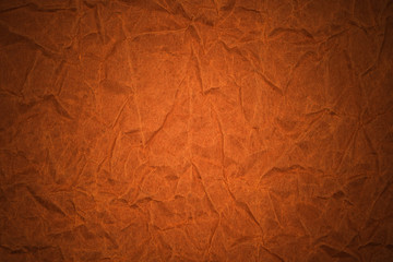 Brown crumpled packaging paper background texture. Kraft Paper Coarse. Wrinkled paper bag
