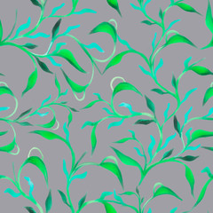 Beautiful hand drawn seamless pattern with watercolour leaves seamless pattern for paper design. Watercolour illustration. Background, wallpaper. hand drawing illustration.
