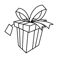 gift box with ribbon on white background