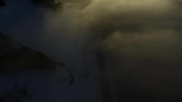 Mer de nuages en hiver