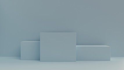 Geometry basic geometric shapes composition blue scene.