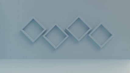 Geometry basic geometric shapes composition blue scene.