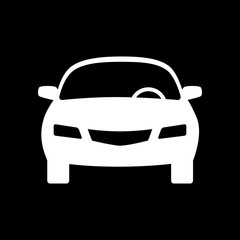 Plakat Car vector icon on black background