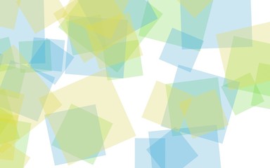 Multicolored translucent squares on white background. 3D illustration