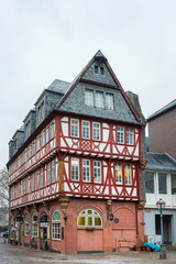 Frankfurt, Germany - January 22, 2019: Street view of Downtown Frankfurt, Germany.