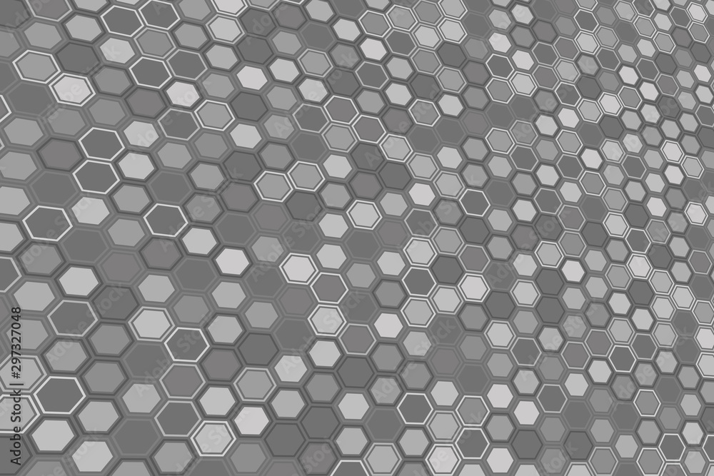 Poster abstract gray hexagonal background. hexagonal cell texture.