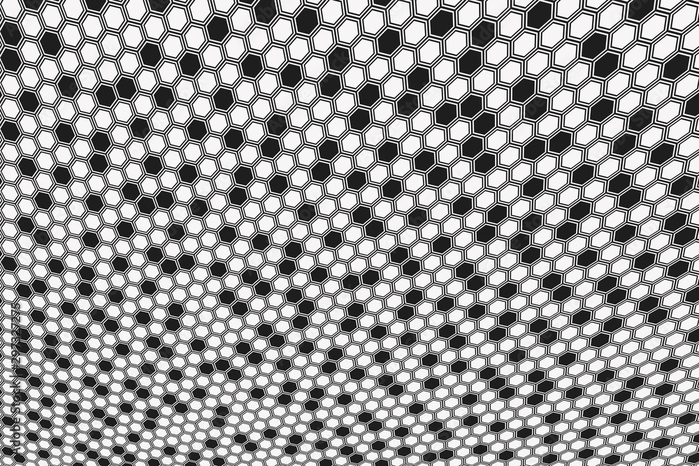 Poster abstract gray hexagonal background. hexagonal cell texture.