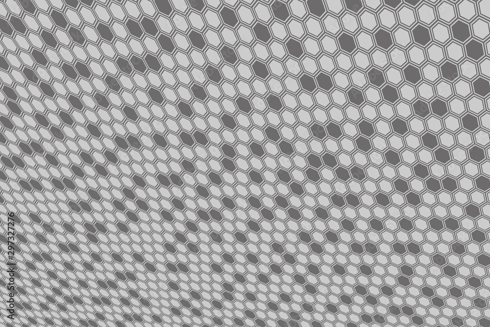 Poster abstract gray hexagonal background. hexagonal cell texture.
