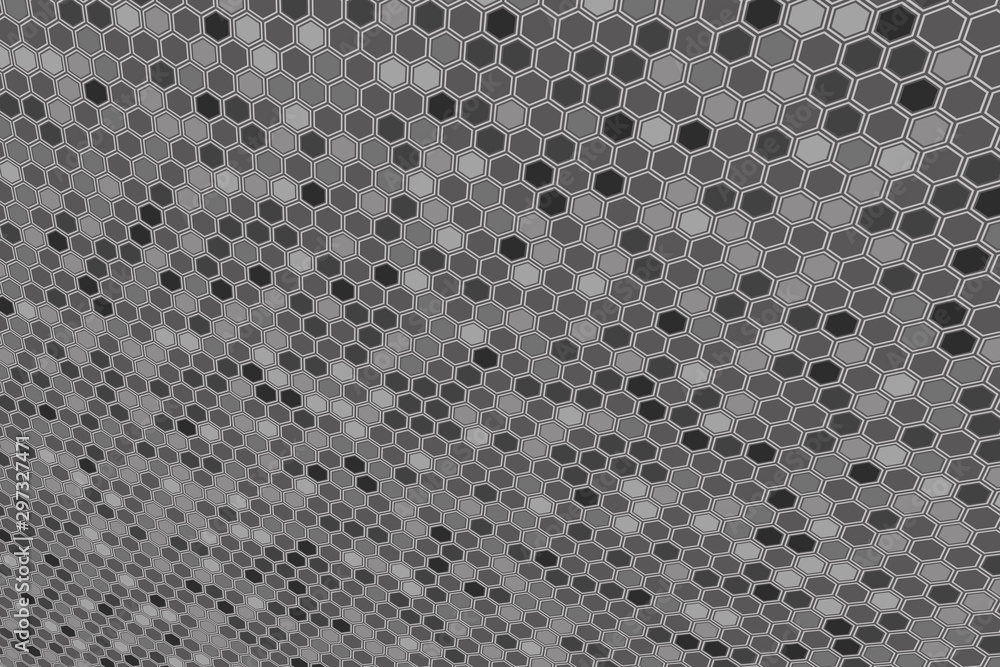 Poster abstract gray hexagonal background. hexagonal cell texture.