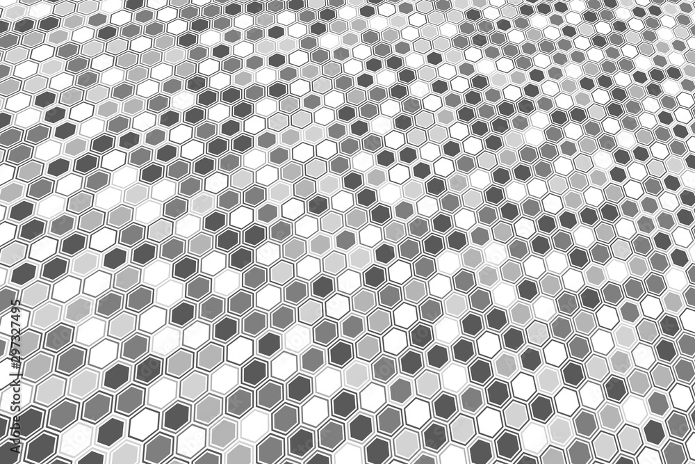 Poster abstract gray hexagonal background. hexagonal cell texture.
