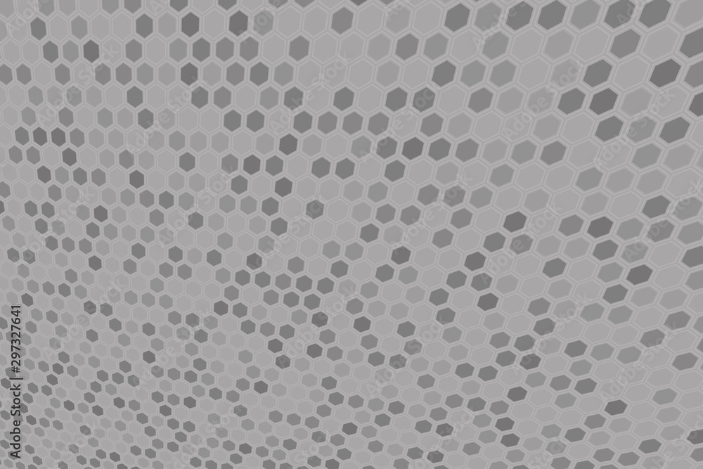 Poster abstract gray hexagonal background. hexagonal cell texture.