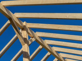 roof truss of a new roof