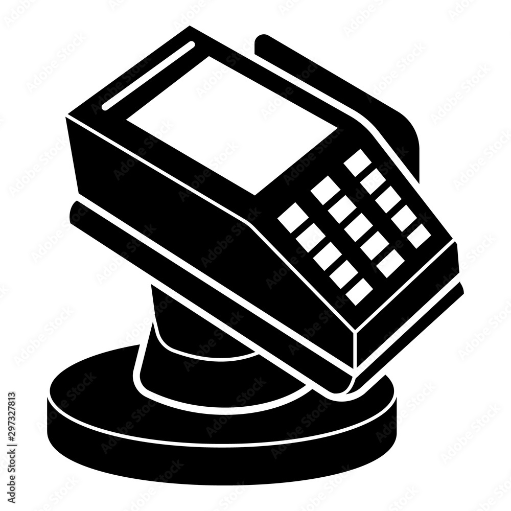 Poster modern payment terminal icon. simple illustration of modern payment terminal vector icon for web des